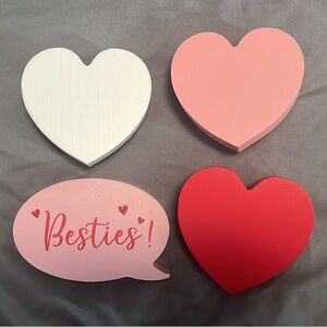Wood heart decor with a bestie quote wood plaque